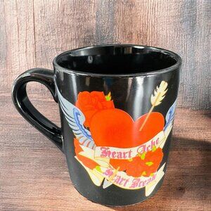 2009 Silver Buffalo Ceramic Coffee Mug Cup Heart Ache Heart‎ Break Mug Cup VTG